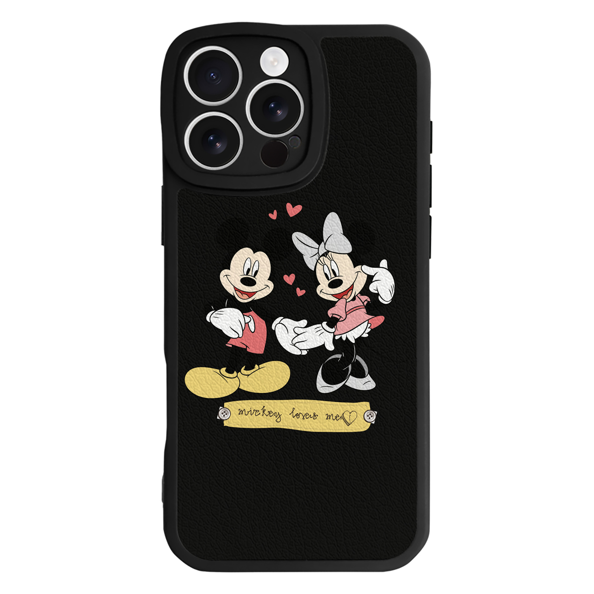 （画像用） ミッキーマウス Mickey Mouse 【iPhone 16シリーズ対応】シリコンスマホケース（レザー調） 材質：シリコン